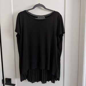 Melanie Lyne Black Pleated Hem Tunic | Size L
